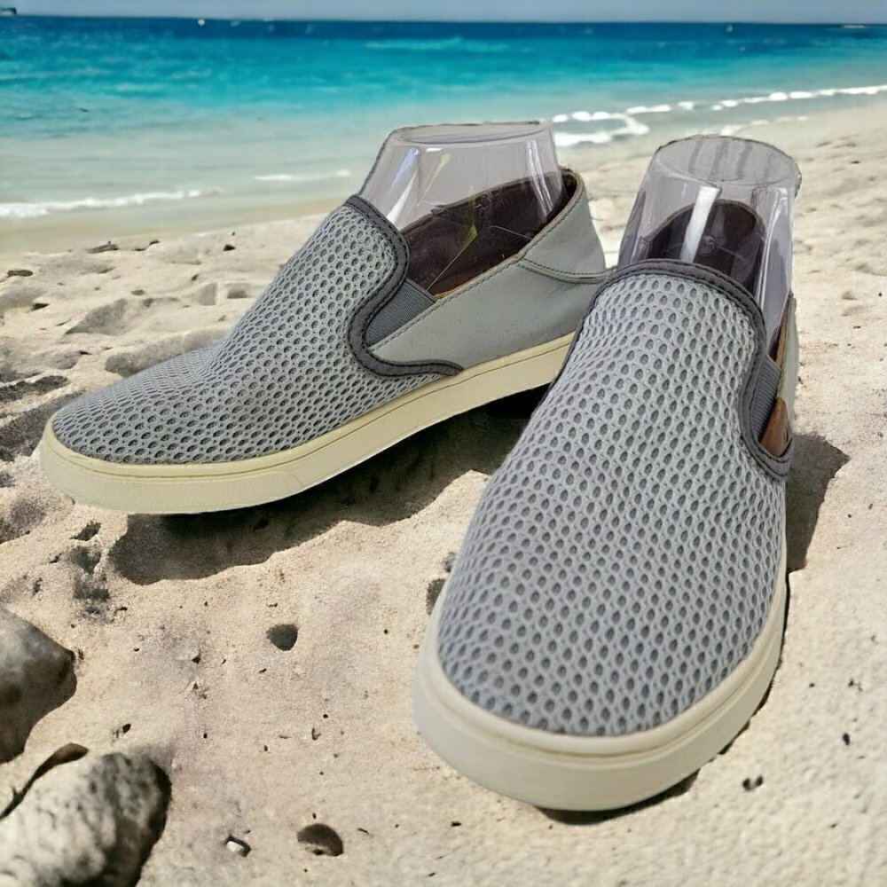 OluKai Gray Slip-On Mesh Athletic Shoes Size 9
